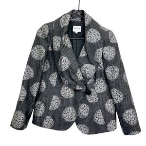 Armani Collezioni Gray Silver Blazer Suit Coat Geometric Italy Women Size 6